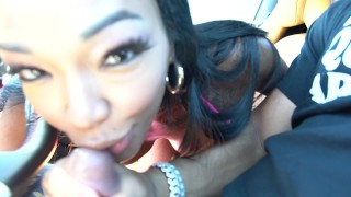 Drop Dead Gorgeous Ebony Babe Gives Head in F8 Ferrari Spyder- Harley Dean- TT S0E0